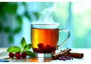 Herbal Tea for Weight Loss Featuring Hawthorn Berry and Rose Hip Antioxidants